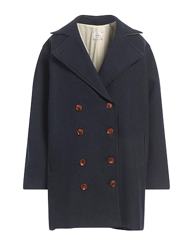 ALYSI Coat CRÈME Midnight blue 100% Virgin Wool, Viscose