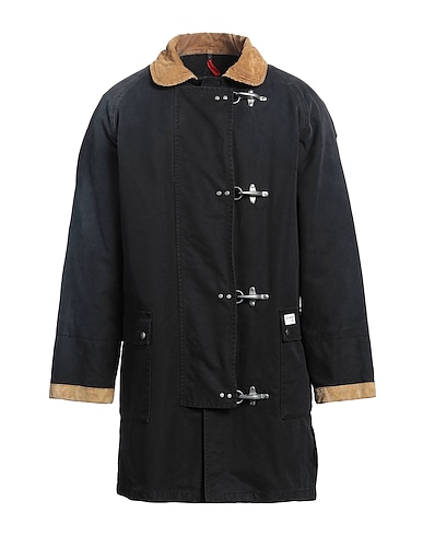 FAY ARCHIVE Coat Black 100% Cotton, Calfskin