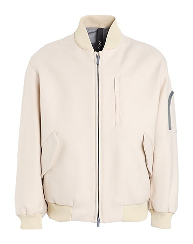 HEVÒ Bomberjacke Beige 80% Reine Schurwolle IWS, 20% Polyamid