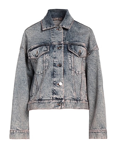 PESERICO Denim jacket Blue 98% Cotton, 2% Elastane