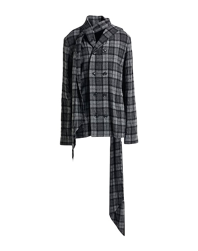 LIMI FEU Double breasted pea coat Charcoal 90% Wool, 10% Nylon