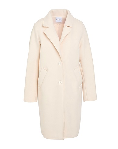 EXTE Cappotto Panna 100% Poliestere