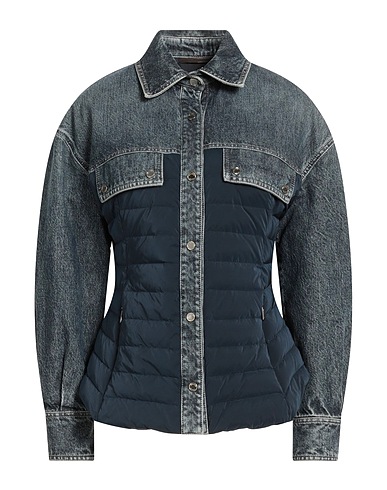 MOORER Shell jacket Navy blue 100% Cotton, Polyester, Polyamide