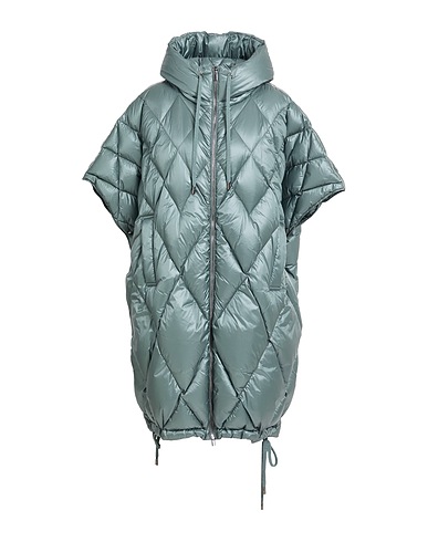 PESERICO Shell jacket Sage green 100% Nylon, Virgin Wool, Silk, Cashmere