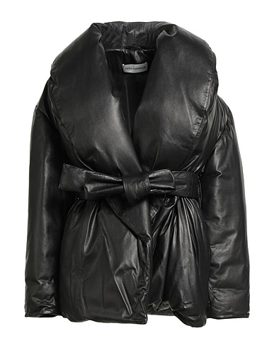 NOUR HAMMOUR Leather jacket Black 100% Lambskin