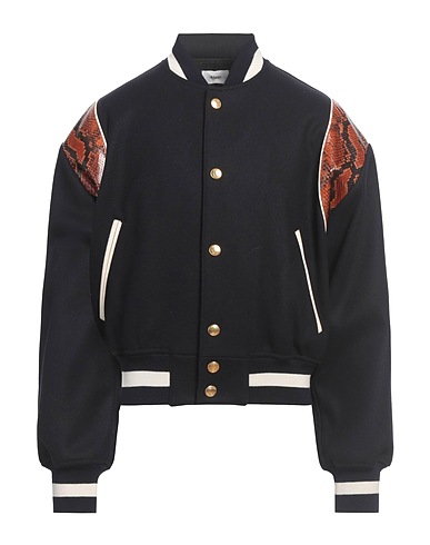 BALLY Jacket Midnight blue 75% Wool, 25% Nylon, Virgin Wool, Goat skin, Calfskin