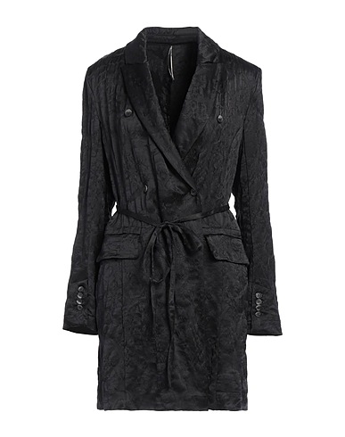 MASNADA Lange Jacke Schwarz 57% Acetat, 43% Wolle