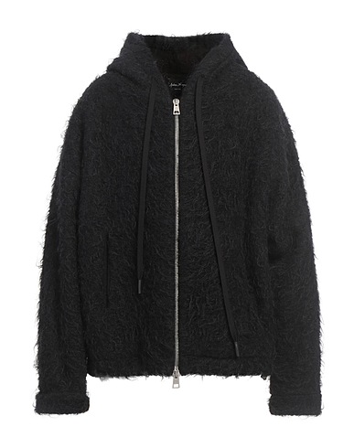 ANDREA YA' AQOV Teddy Coat Black 47% Virgin Wool, 47% Alpaca wool, 6% Polyamide