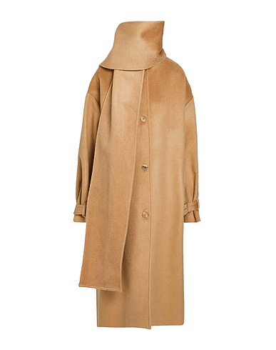 SEMICOUTURE Coat Camel 50% Virgin Wool, 33% Mohair wool, 17% Polyamide, Polyester