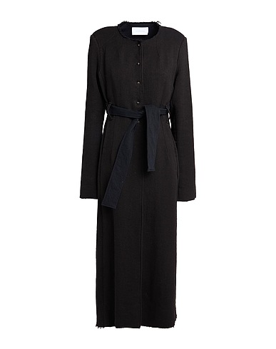 ART259DESIGN Coat Black 43% Wool, 36% Linen, 14% Polyamide, 7% Cotton
