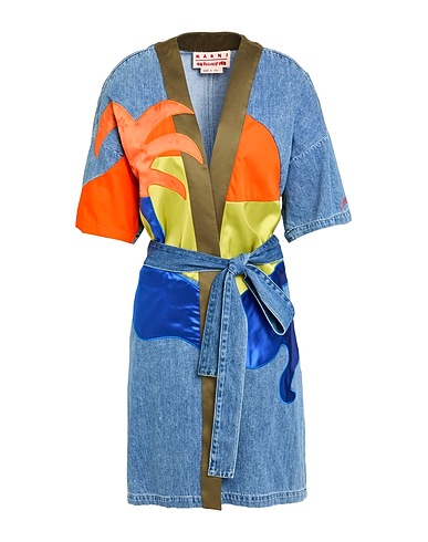 MARNI x NO VACANCY INN Denim jacket Blue 100% Cotton, Polyester, Viscose, Linen