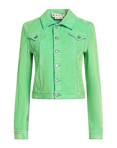 MARNI Denim jacket Lime green 72% Cotton, 19% Acrylic, 9% Viscose