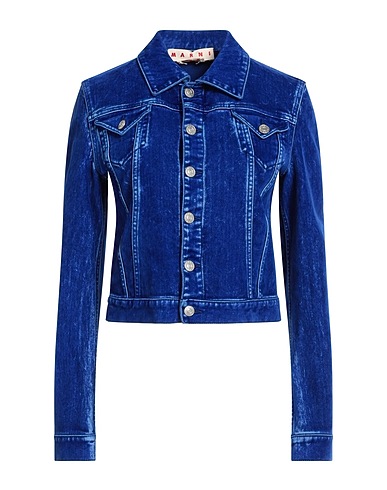 MARNI Denim jacket Bright blue 72% Cotton, 19% Acrylic, 9% Viscose