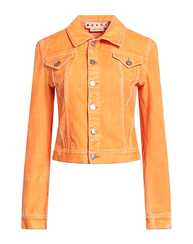 MARNI Denim jacket Orange 72% Cotton, 19% Acrylic, 9% Viscose