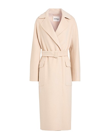 OTTOD'AME Coat Beige 50% Wool, 30% Polyester, 20% Viscose