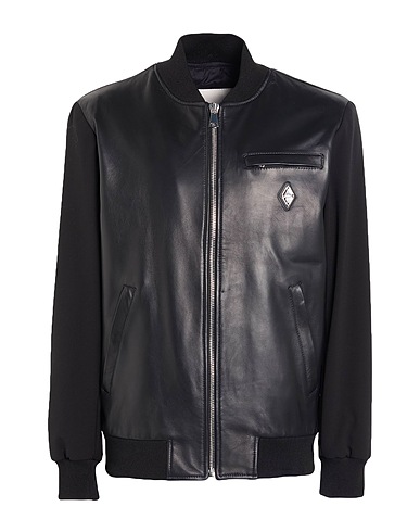 YES LONDON Bomber Black Leather, Polyester
