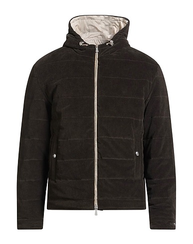 ELEVENTY Shell jacket Dark brown 98% Cotton, 2% Elastane
