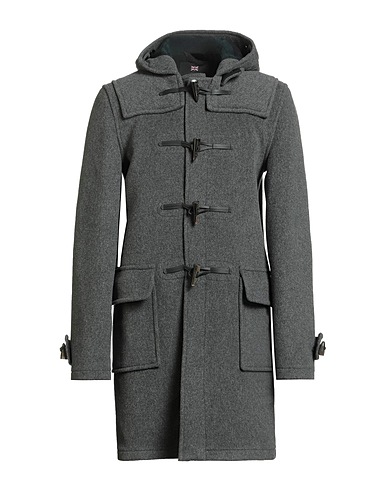 GLOVERALL Duffle-coat Plomb 80% Laine, 20% Polyamide, Cuir