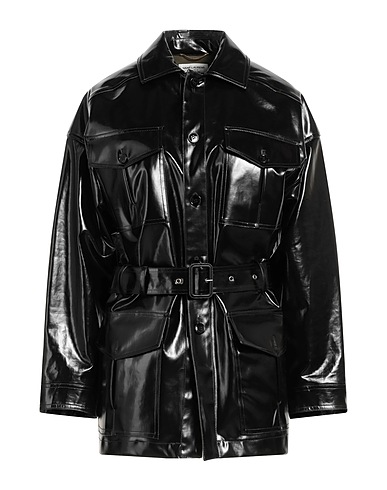 SAINT LAURENT Jacket Black 100% Cotton, Polyurethane