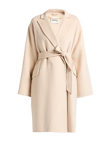 OTTOD'AME Coat Cream 50% Wool, 30% Polyester, 20% Viscose