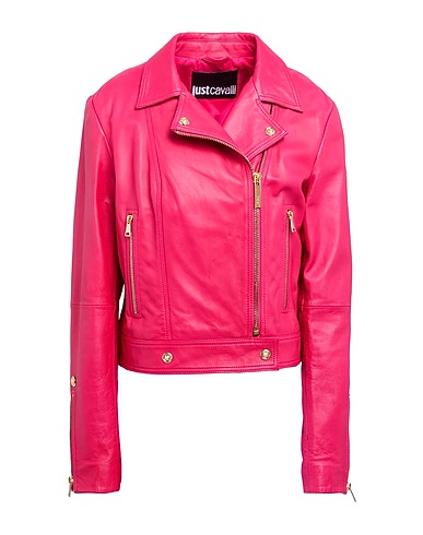 JUST CAVALLI Biker jacket Magenta Lambskin