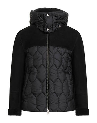 DFOUR Teddy Coat Black 100% Shearling, Textile fibres