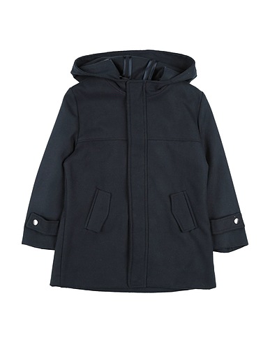 MANUELL & FRANK Coat Navy blue 63% Polyester, 34% Viscose, 3% Elastane