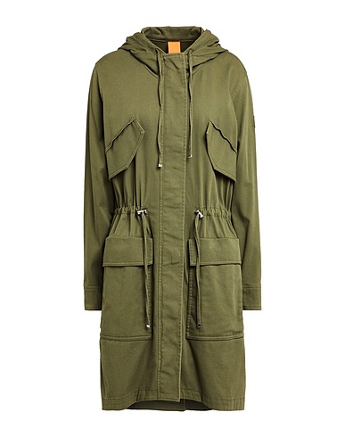 BOSS Lange Jacke Militärgrün 98% Baumwolle, 2% Elastan