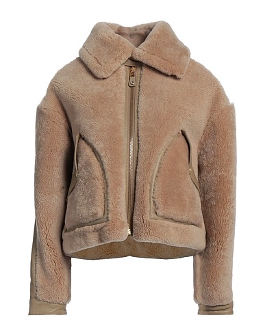 TOMMY HILFIGER Teddy Coat Sand 100% Lambskin