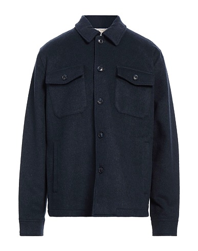 SCOTCH & SODA Camicia tinta unita Blu navy 60% Poliestere, 40% Lana