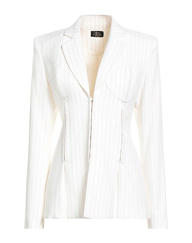 DE LA VALI Blazer White 70% Polyester, 28% Rayon, 2% Elastane