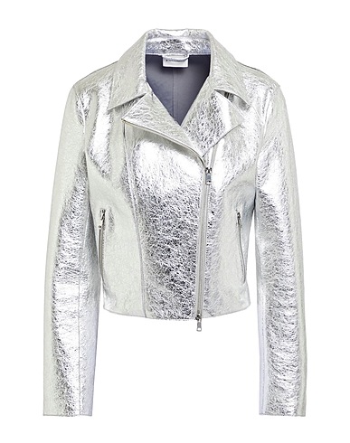 P.A.R.O.S.H. Biker jacket Silver 100% Lambskin