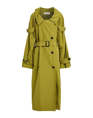 NINA RICCI Full-length jacket Military green 63% Polyester, 37% Cotton, Silk