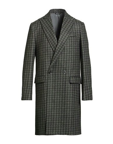 DANIELE ALESSANDRINI Coat Dark green 57% Polyester, 39% Acrylic, 4% Wool
