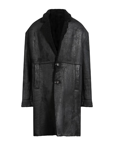 DANIELE BASTA Coat Black 95% Shearling, 5% Calfskin