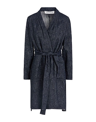 SHIRTAPORTER Denim jacket Blue 64% Cotton, 18% Wool, 9% Polyamide, 9% Polyester