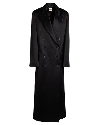 KHAITE Double breasted pea coat Black 68% Cotton, 32% Viscose