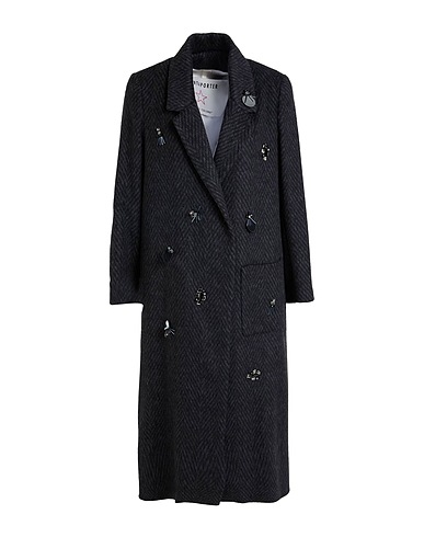 SHIRTAPORTER Coat Black 70% Wool, 25% Polyamide, 5% Polyester