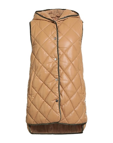 LIU •JO Gilet Camel 100% Polyester, Polyurethane resin