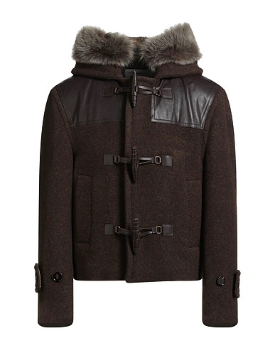 BURBERRY Dufflecoat Schokobraun 100% Wolle, Viskose, Büffelhorn, Lammleder