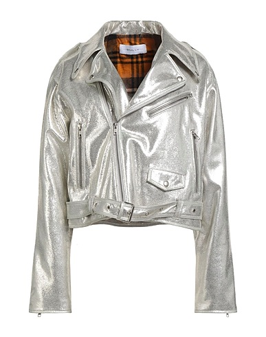 BULLY Biker jacket Silver 100% Leather