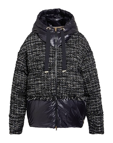 HERNO Shell jacket Black 100% Polyamide, Acrylic, Polyester, Wool, Cotton