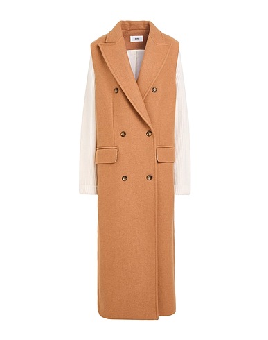 SOLOTRE Coat Camel 100% Wool, Virgin Wool, Polyamide, Viscose