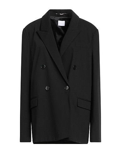 MERCI ITALIA Blazer Black 63% Polyester, 23% Viscose, 8% Wool, 4% Elastane, 2% Textile fibres