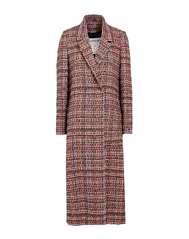 SHIRTAPORTER Manteau long Rouge brique 50% Laine vierge, 22% Polyester, 19% Acrylique, 9% Polyamide