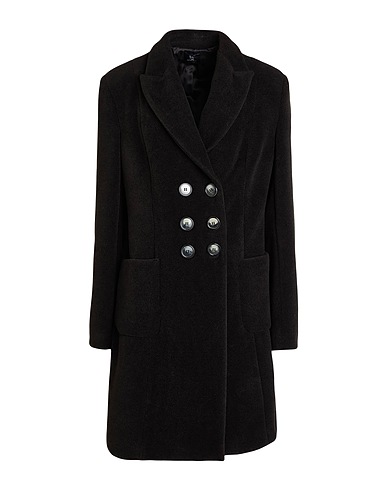 HANITA Coat Black 55% Polyester, 45% Viscose