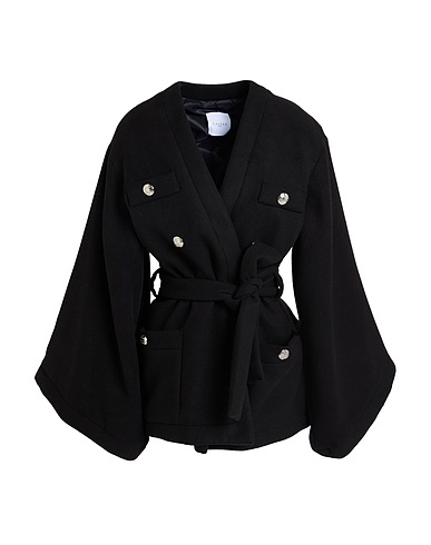 GAëLLE Paris Coat Black 85% Polyester, 12% Viscose, 3% Elastane