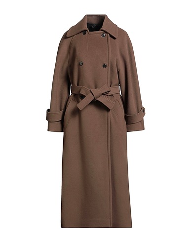 ISABEL BENENATO Coat Khaki 75% Virgin Wool, 25% Polyamide
