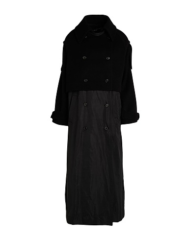 ISABEL BENENATO Coat Black 75% Virgin Wool, 25% Polyamide, Polyester
