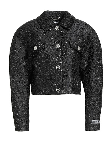 VERSACE Jacket Black 43% Polyester, 21% Metallic Polyester, 20% Silk, 16% Polyamide